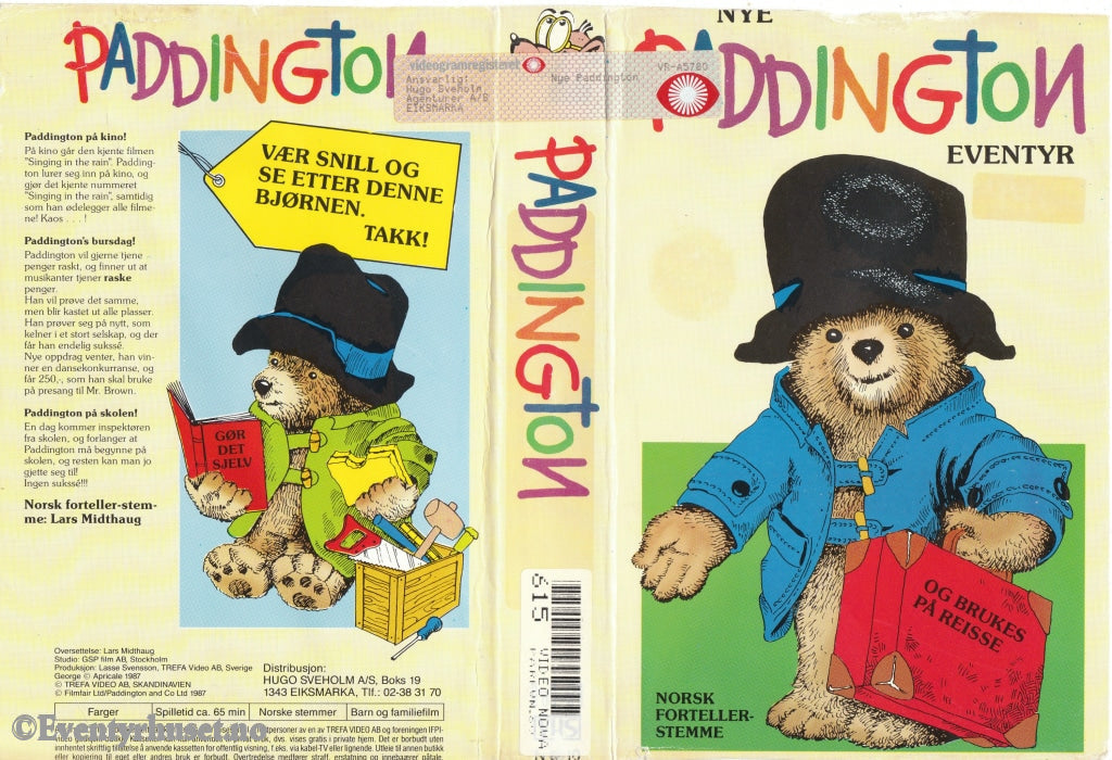 Download / Stream: Nye Paddington-Eventyr. 1987. Vhs Big Box. Norwegian Dubbing.