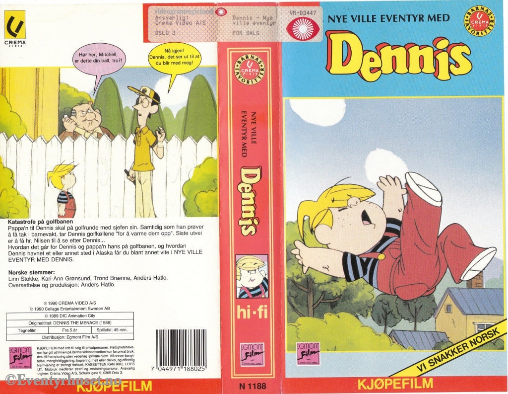 Download / Stream: Nye Ville Eventyr Med Dennis. 1988/90. Vhs. Norwegian Dubbing. Vhs