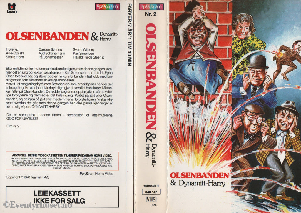 Download / Stream: Olsenbanden. Vol. 2. Olsenbandens og Dynamitt-Harry. 1970. VHS Big Box. Norwegian. VHS
