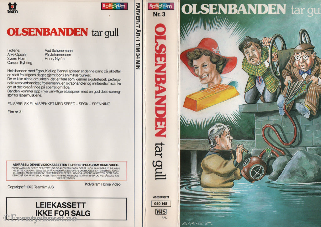 Download / Stream: Olsenbanden. Vol. 3. Olsenbandens tar gull. 1972. VHS Big Box. Norwegian. VHS