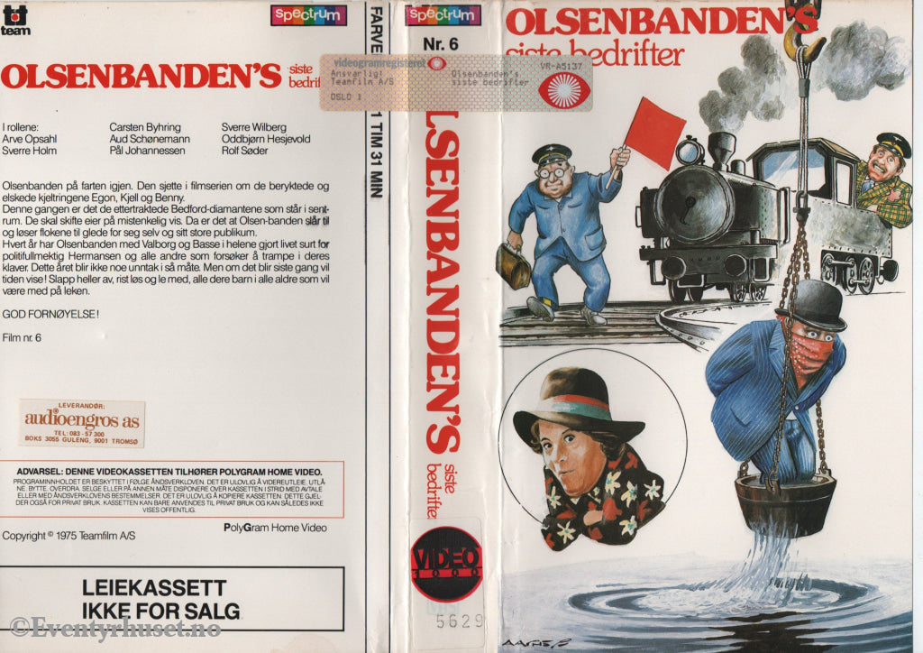 Download / Stream: Olsenbanden. Vol. 6. Olsenbandens siste bedrifter. 1975. VHS Big Box. Norwegian. VHS