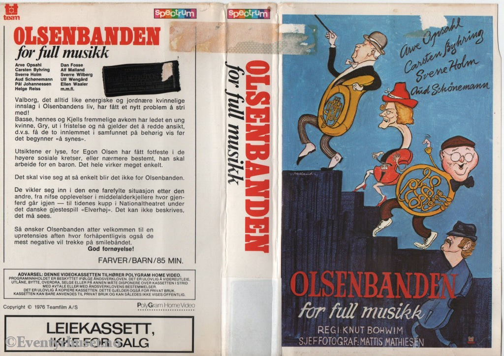 Download / Stream: Olsenbanden. Vol. 7. Olsenbanden for full musikk. 1976. VHS Big Box. Norwegian. VHS