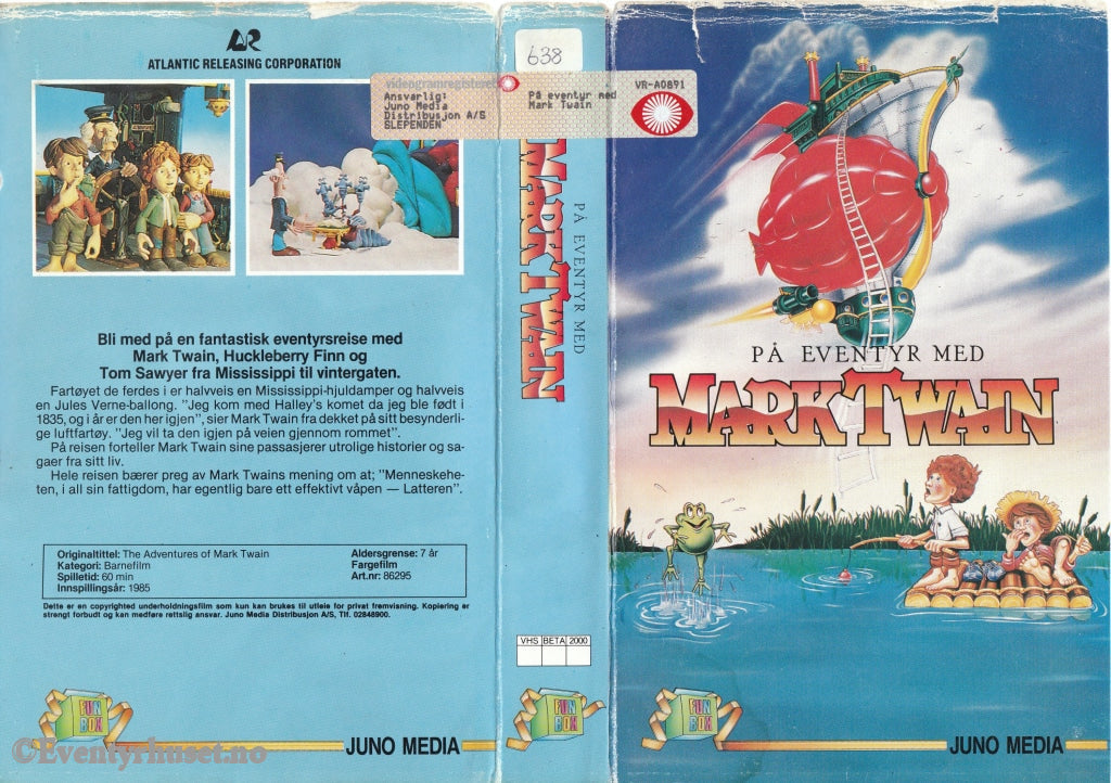 Download / Stream: På Eventyr Med Mark Twain Mfl. 1985. Vhs Big Box. Norwegian Dubbing.