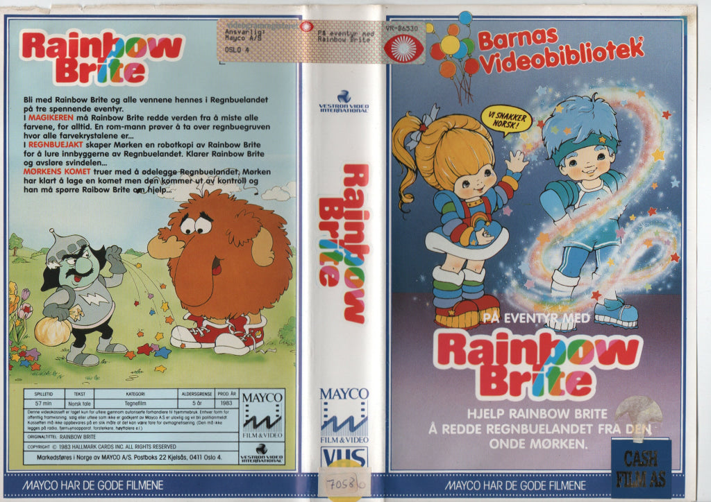 Download / Stream: På eventyr med Rainbow Brite. 1983. VHS Big Box. Norwegian dubbing. VHS