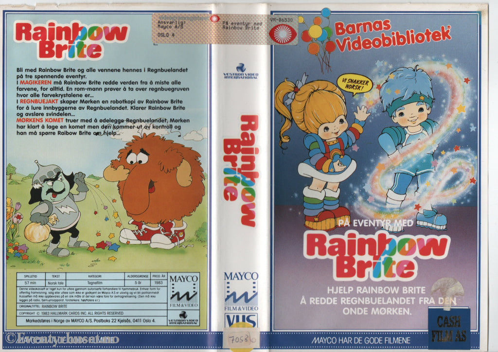 Download / Stream: På eventyr med Rainbow Brite. 1983. VHS Big Box. Norwegian dubbing. VHS