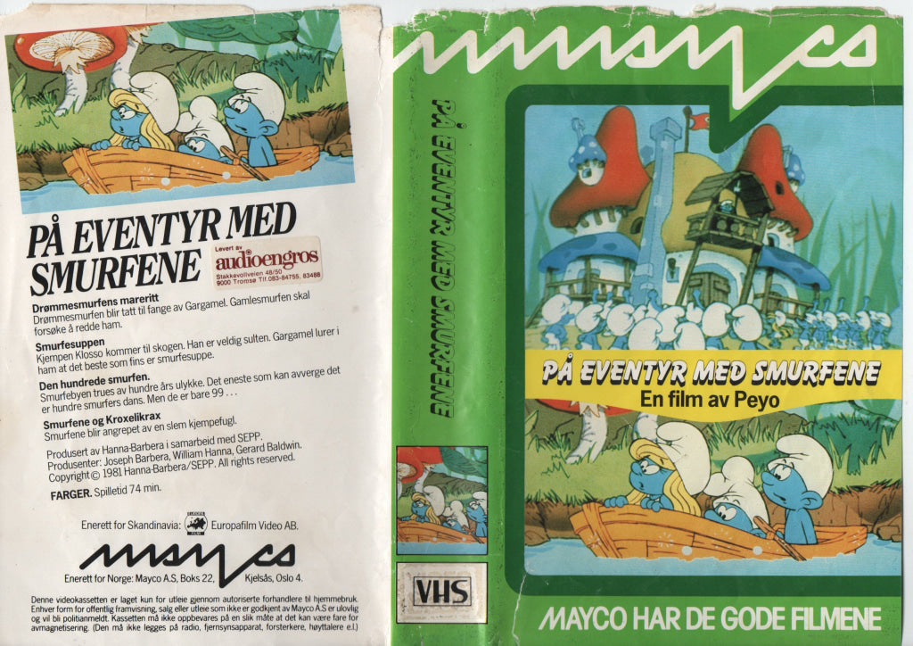 Download / Stream: På eventyr med smurfene. 1981. VHS Big Box. Norwegian distribution swedish dubbing. VHS