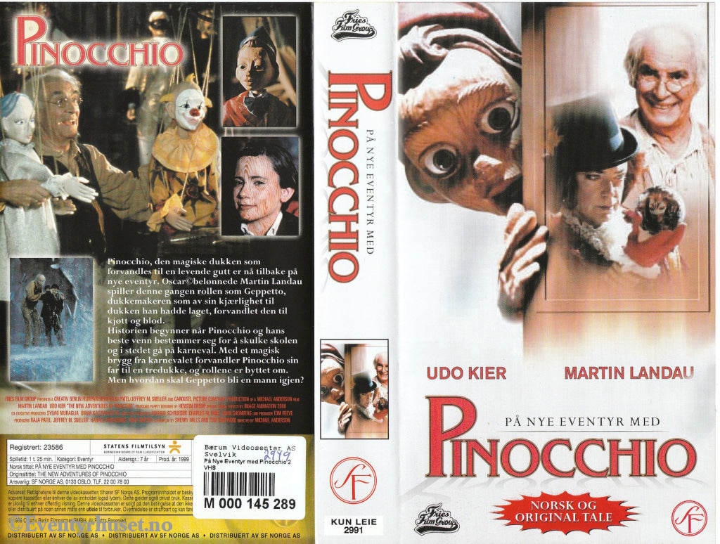 Download / Stream: På Nye Eventyr Med Pinocchio. 1999. Vhs. Norwegian Dubbing & Original Version.