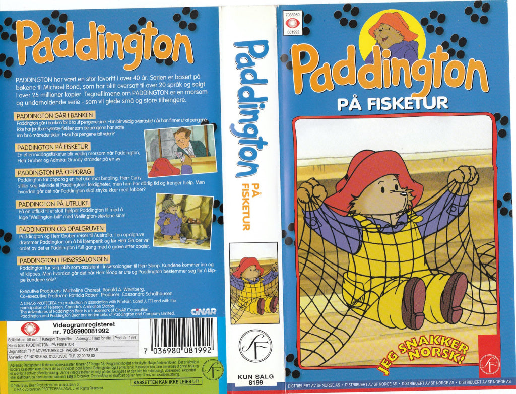 Download / Stream: Paddington på fisketur mfl. 1998. VHS SB. Norwegian dubbing. VHS