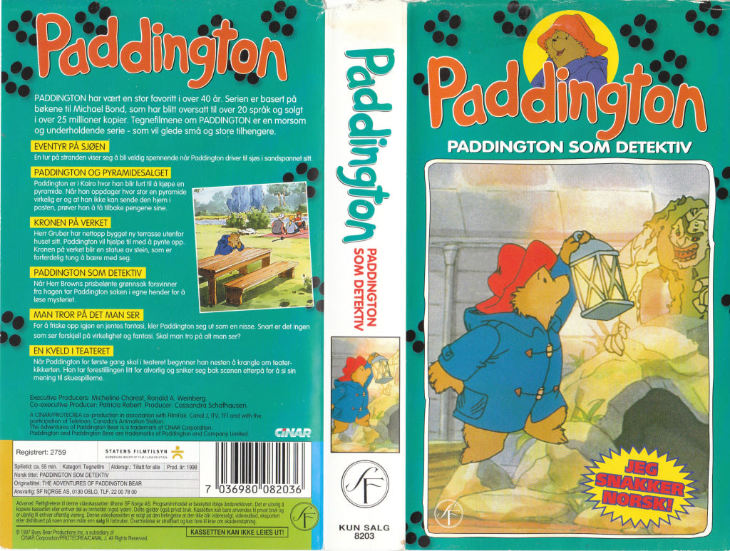 Download / Stream: Paddington som detektiv. 1998. VHS SB. Norwegian dubbing. VHS