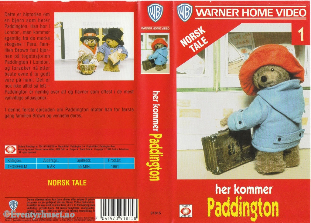 Download / Stream: Paddington. Vol. 1. Her Kommer 1991. Vhs. Norwegian Dubbing. Vhs