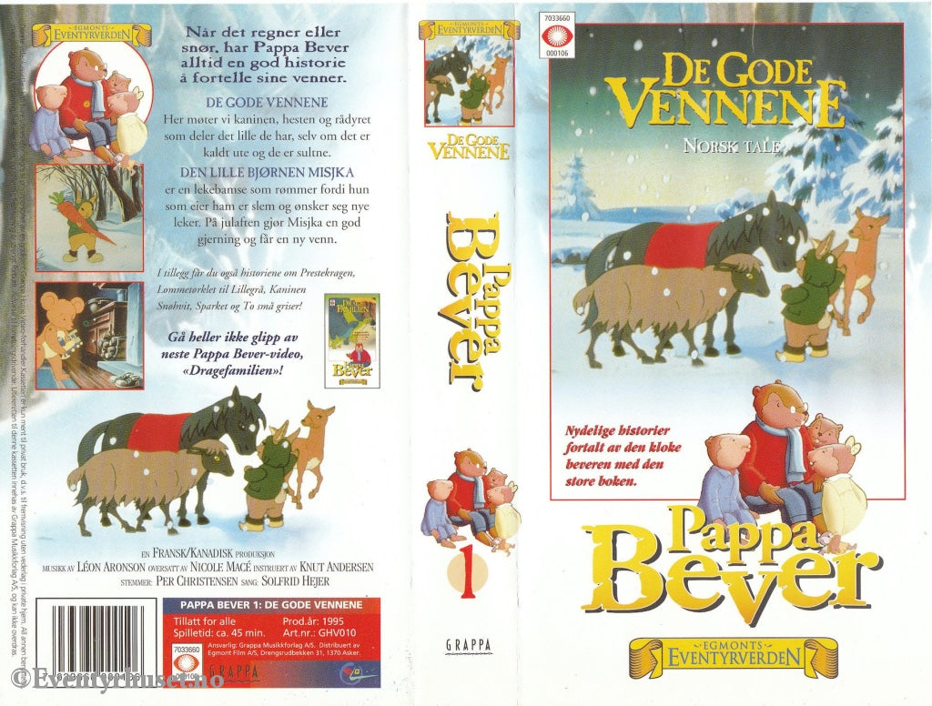 Download / Stream: Pappa Bever. Vol. 1. De Gode Vennene. 1995. Vhs Norwegian Dubbing.