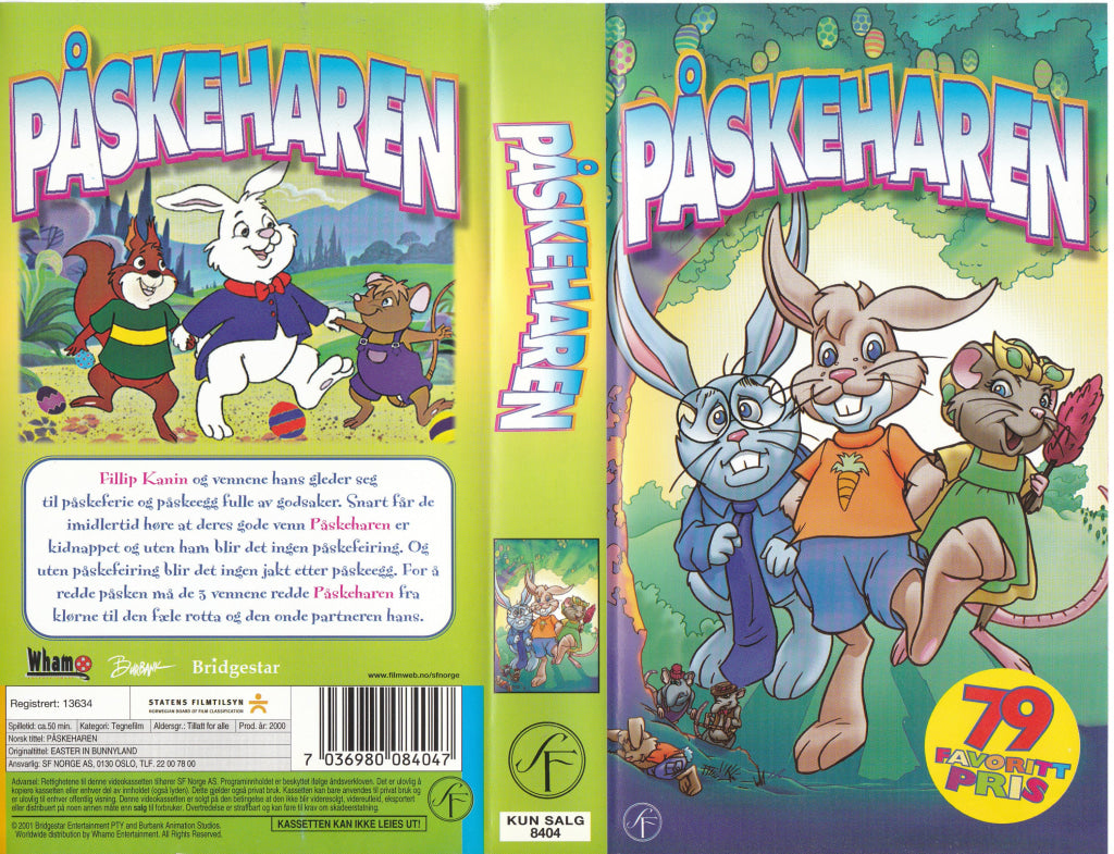 Download / Stream: Påskeharen. 2000. Vhs. Norwegian Dubbing. Vhs