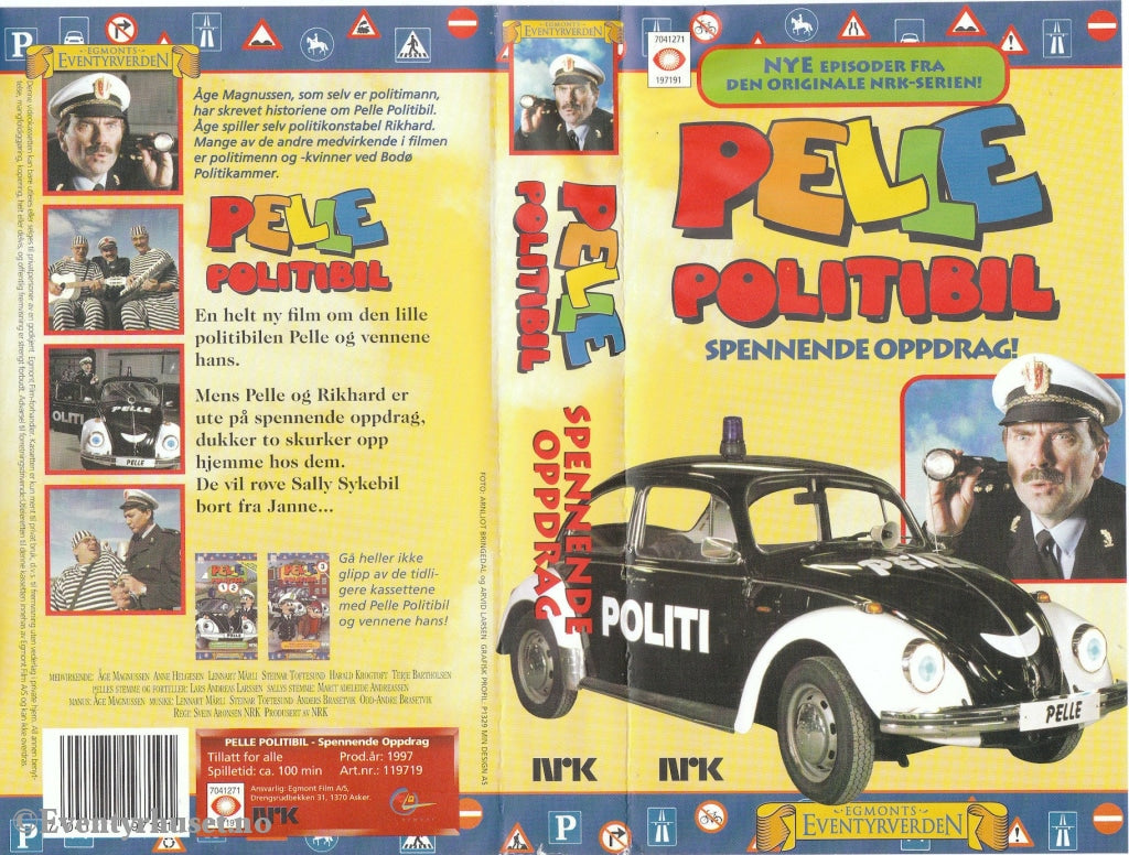 Download / Stream: Pelle Politibil - Spennende Oppdrag. 1997. Vhs Norwegian.