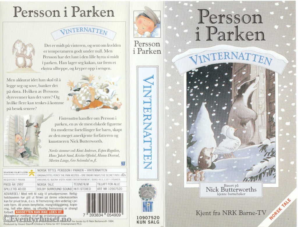 Download / Stream: Persson I Parken - Vinternatten. 1997. Vhs. Norwegian Dubbing. Vhs
