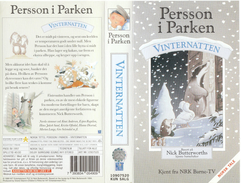Download / Stream: Persson I Parken - Vinternatten. 1997. Vhs. Norwegian Dubbing. Vhs