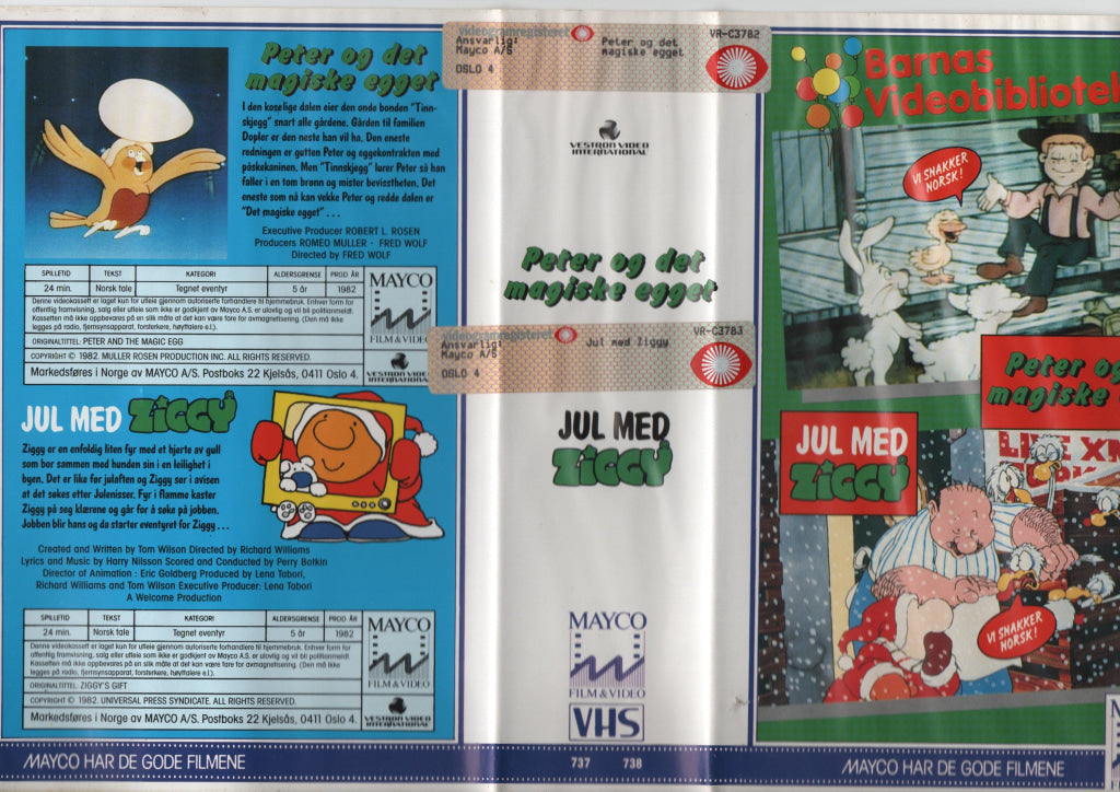 Download / Stream: Peter og det magiske egget. 1982. VHS Big Box. Dobbeltkassett. Norwegian. VHS
