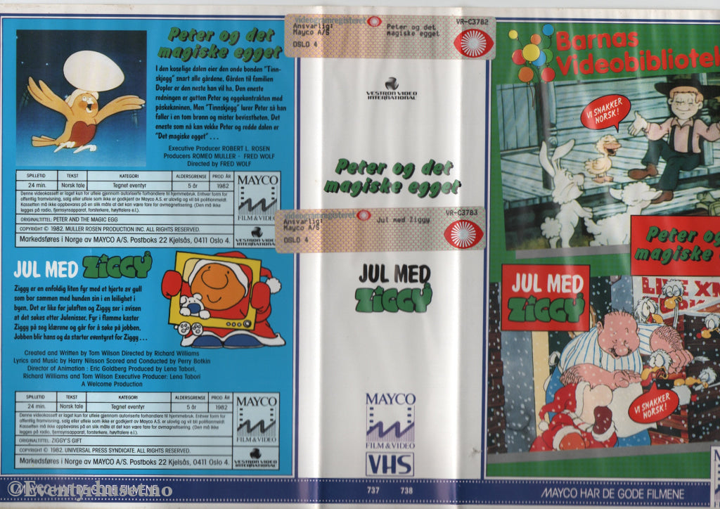 Download / Stream: Peter og det magiske egget. 1982. VHS Big Box. Dobbeltkassett. Norwegian. VHS