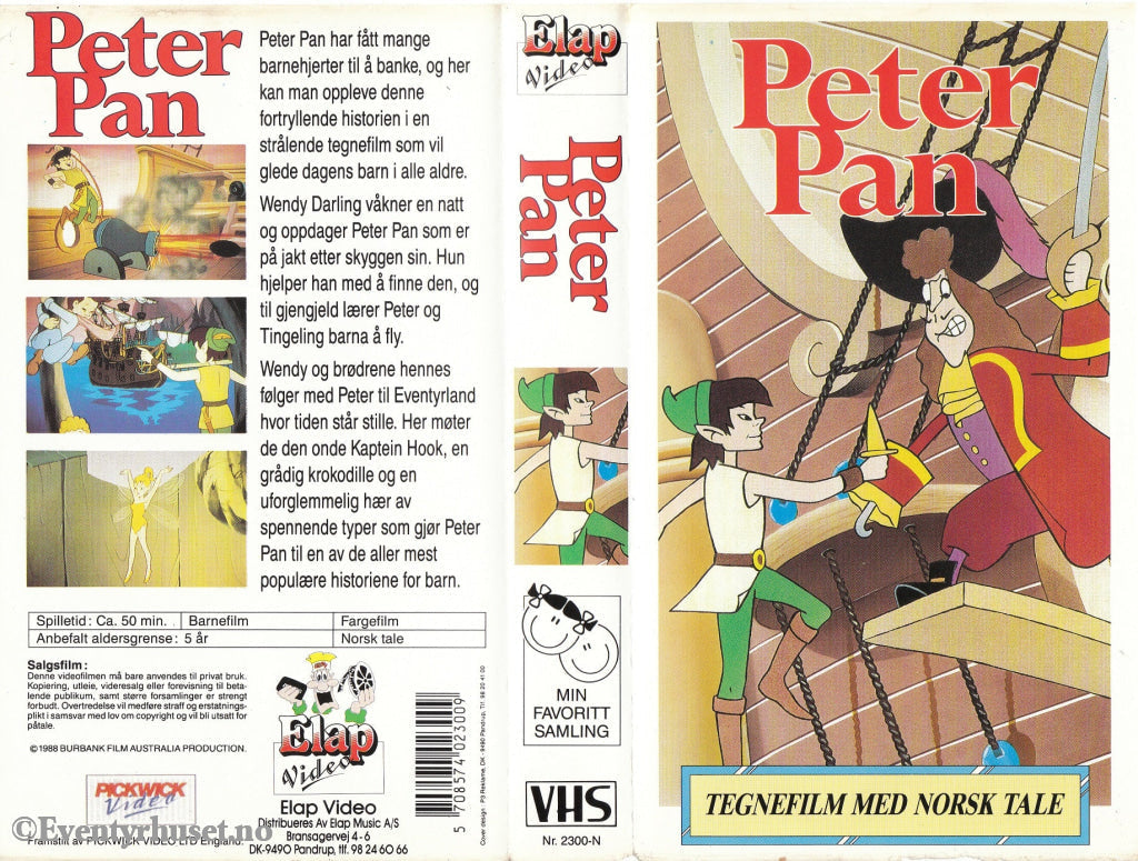 Download / Stream: Peter Pan. 1988/90. Vhs. Norwegian Dubbing. Vhs