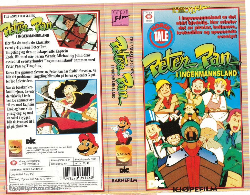 Download / Stream: Peter Pan I Ingenmannsland. 1990. Vhs Norwegian Dubbing.