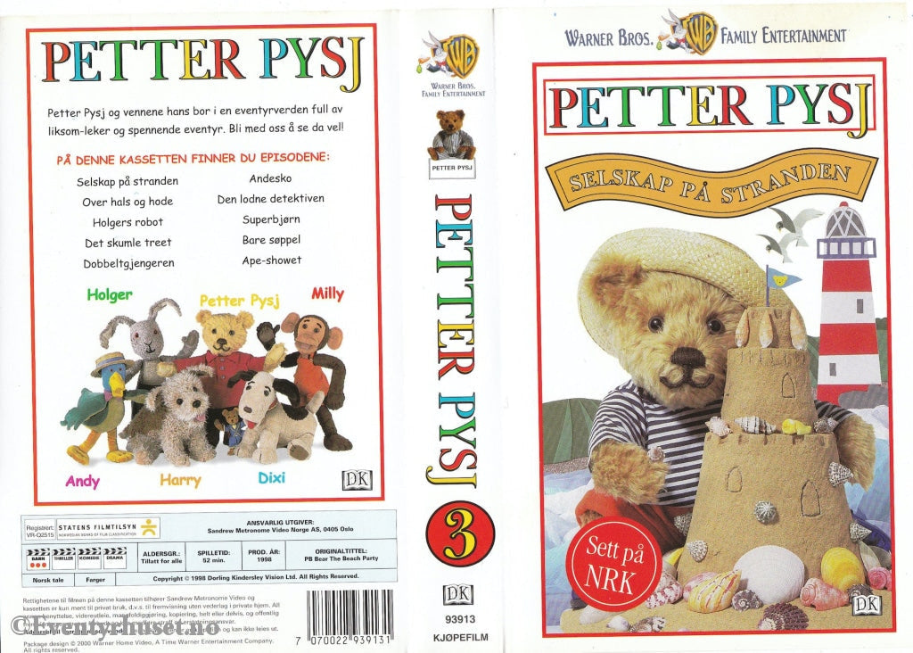 Download / Stream: Petter Pysj. Vol. 3. Selskap På Stranden (Nrk). 1998. Vhs. Norwegian Dubbing. Vhs
