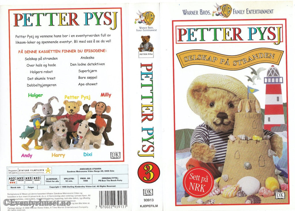 Download / Stream: Petter Pysj. Vol. 3. Selskap På Stranden (Nrk). 1998. Vhs. Norwegian Dubbing. Vhs