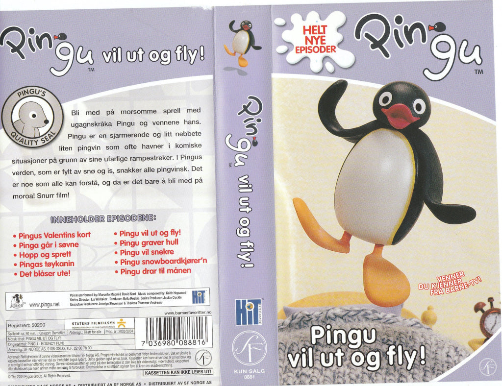 Download / Stream: Pingu Vil Ut Og Fly. Vhs. Norwegian Release. Vhs