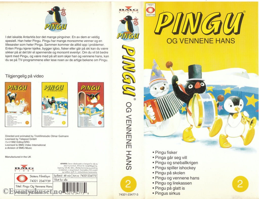Download / Stream: Pingu. Vol. 2. Pingu Og Vennene Hans. 1992. Vhs Norwegian Distribution.