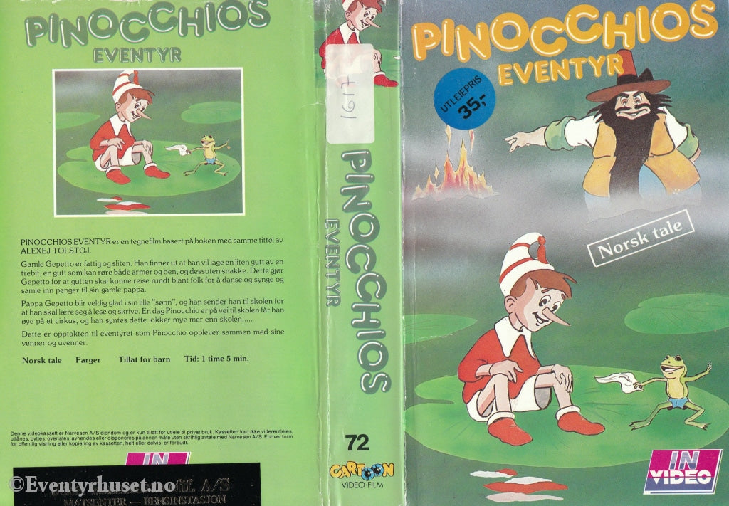 Download / Stream: Pinocchios Eventyr. Vhs Big Box. Norwegian Dubbing.