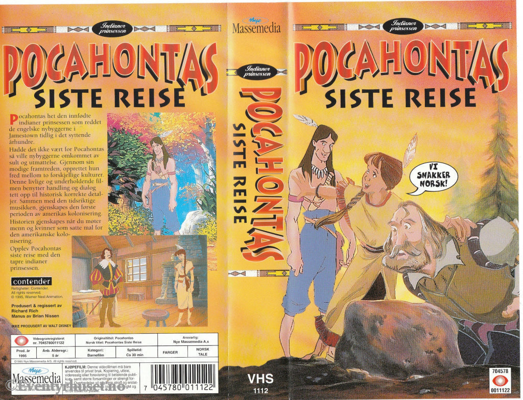 Download / Stream: Pocahontas Siste Reise. Vhs. Norwegian Dubbing. Vhs