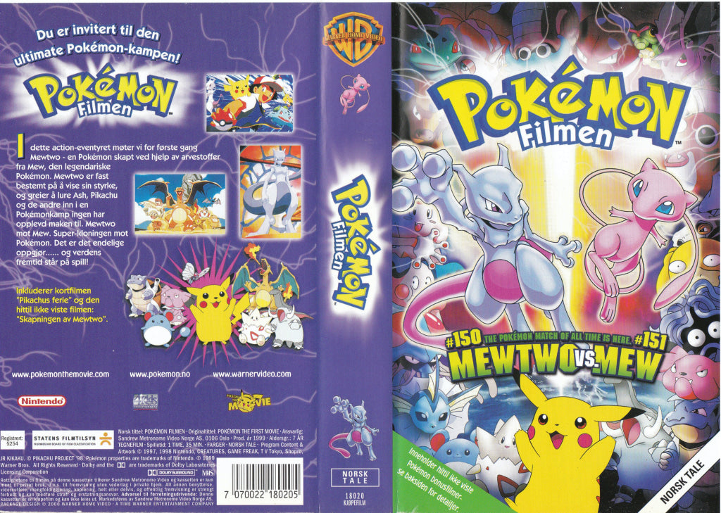 Download / Stream: Pokemon Filmen. 1997/98. VHS SB. Norwegian dubbing. VHS