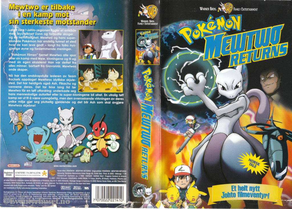 Download / Stream: Pokemon - Mewto Returns. 2001. VHS SB. Norwegian dubbing. VHS