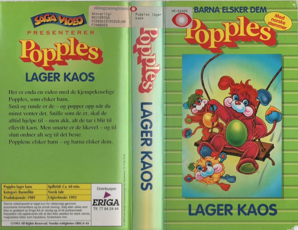 Download / Stream: Popples lager kaos. VHS SB. Norwegian dubbing. VHS