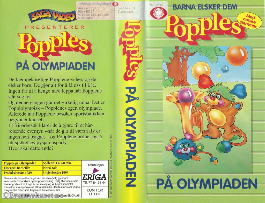 Download / Stream: Popples På Olympiaden. Vhs Norwegian Dubbing.