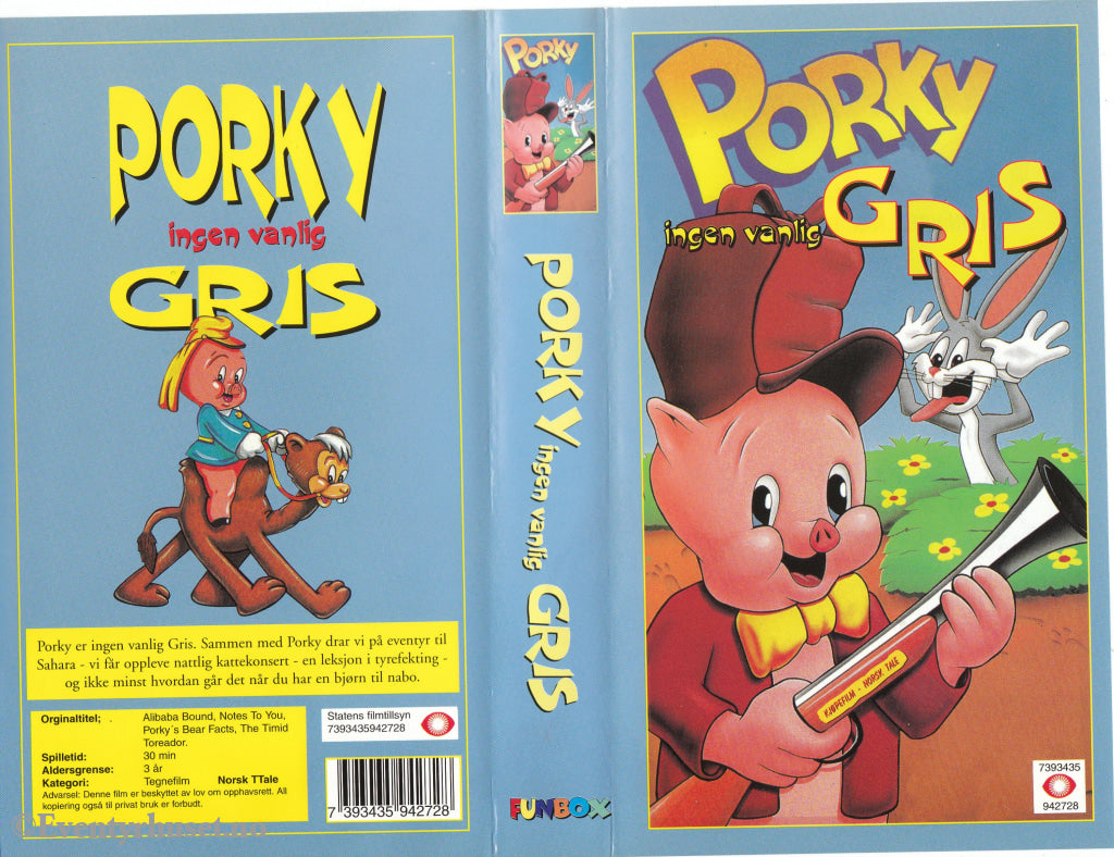 Download / Stream: Porky ingen vanlig gris. VHS SB. Norwegian dubbing. VHS
