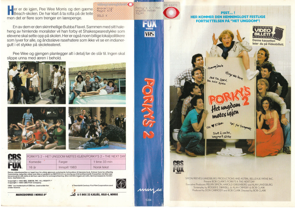 Download / Stream: Porky´s 2 - Het Ungdom Møtes Igjen. 1983. Vhs Big Box. Norwegian Subtitles.