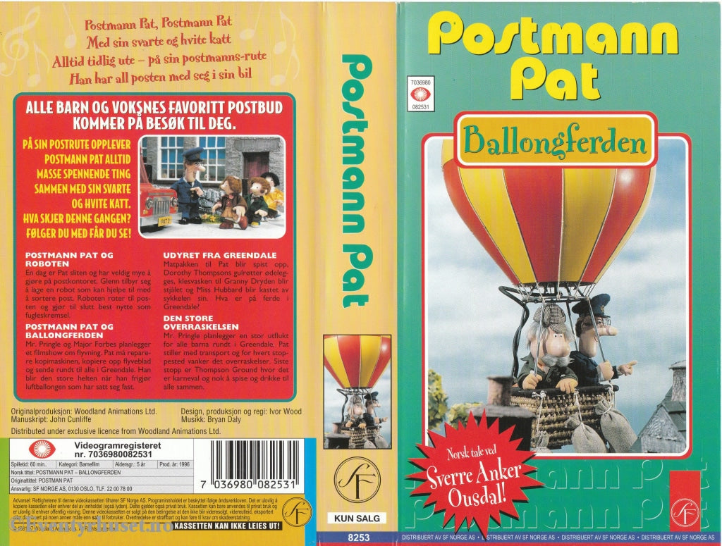 Download / Stream: Postmann Pat - Ballongferden Og Flere Episoder. Vhs. Norwegian Dubbing. Stream