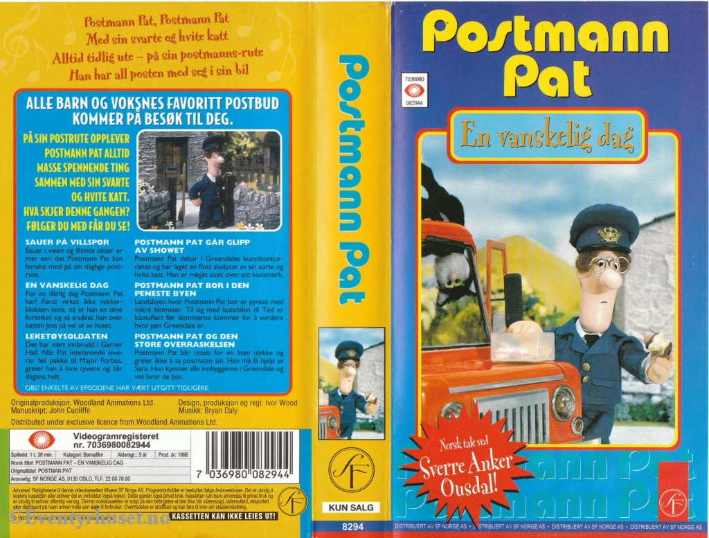 Download / Stream: Postmann Pat - En Vanskelig Dag Og Flere Episoder. Vhs. Norwegian Dubbing. Stream