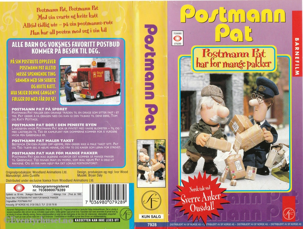 Download / Stream: Postmann Pat Har For Mange Pakker Og Flere Episoder. Vhs. Norwegian Dubbing.