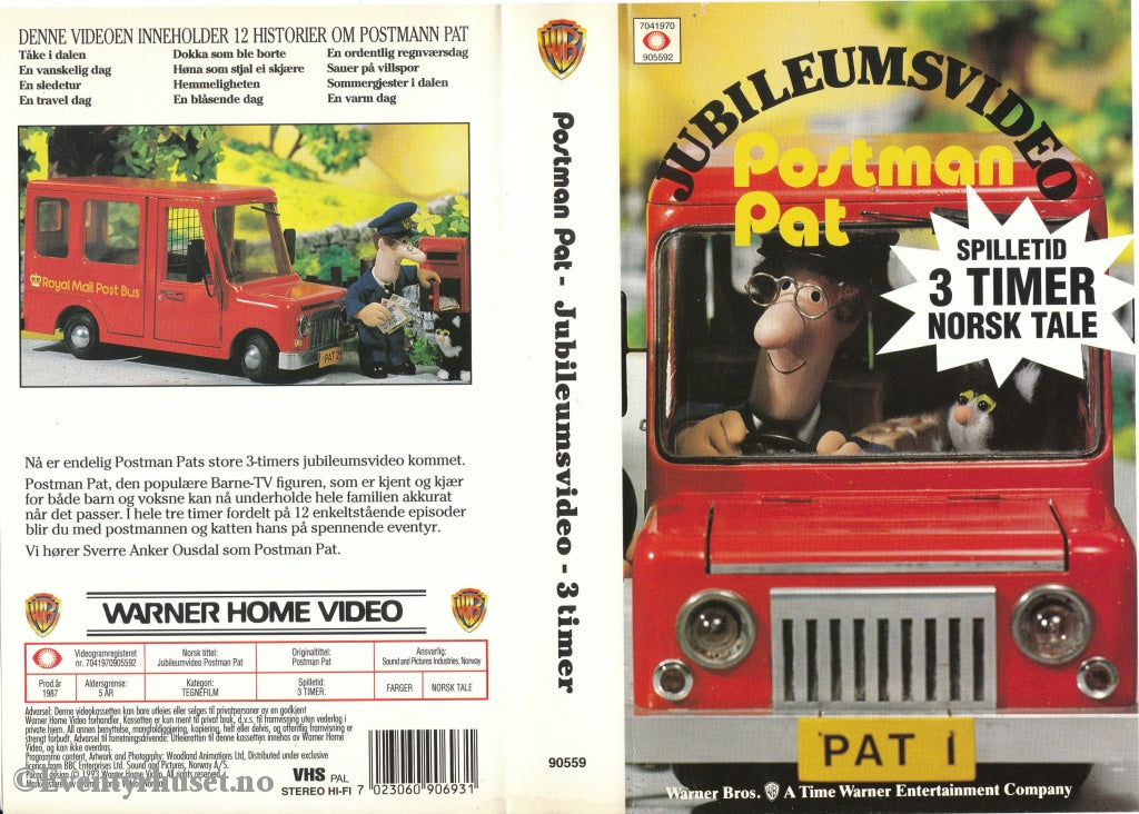 Download / Stream: Postmann Pat Jubileumsvideo. Vhs. Norwegian Dubbing. Stream Vhs
