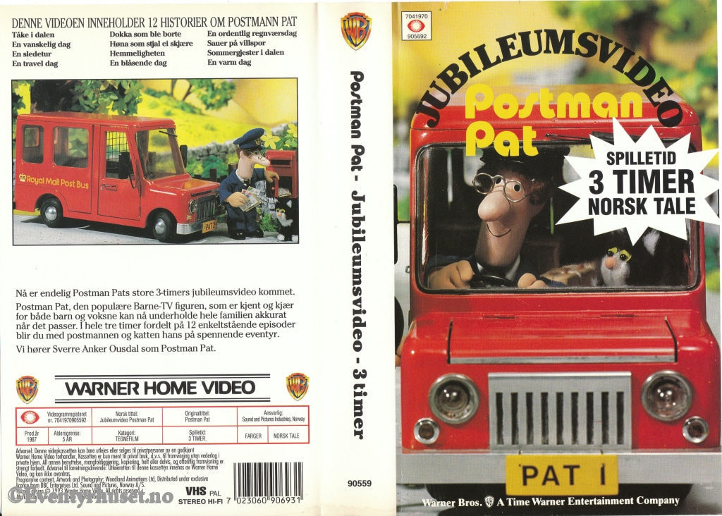 Download / Stream: Postmann Pat Jubileumsvideo. Vhs. Norwegian Dubbing. Stream Vhs