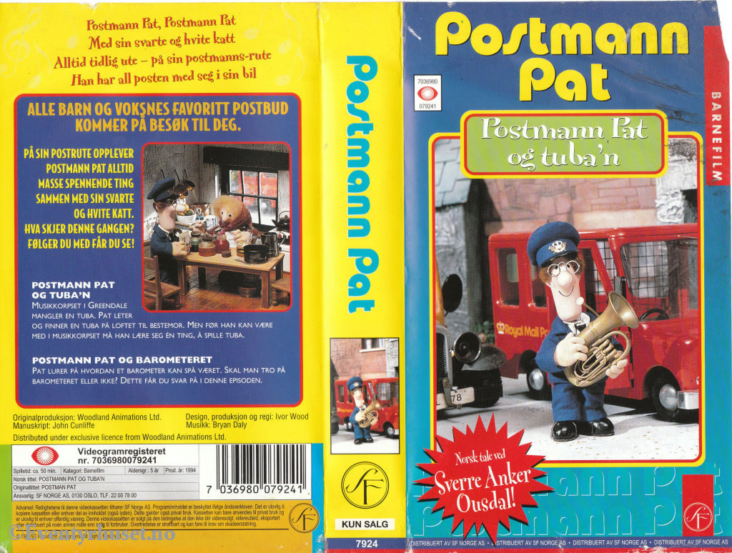 Download / Stream: Postmann Pat Og Tuba´n Flere Episoder. Vhs. Norwegian Dubbing. Stream Vhs