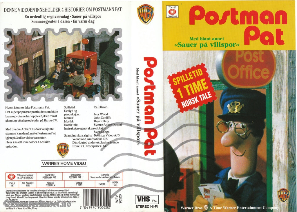 Download / Stream: Postmann Pat. Vol. 1. Sauer På Villspor Og Flere Episoder. Vhs. Norwegian