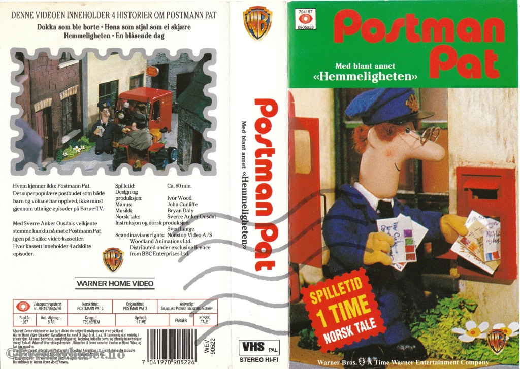 Download / Stream: Postmann Pat. Vol. 3. Hemmeligheten Og Flere Episoder. Vhs. Norwegian Dubbing.
