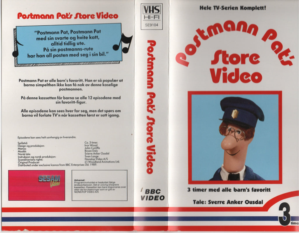 Download / Stream: Postmann Pat’s Store Video. 1989. VHS SB. Norwegian dubbing. VHS