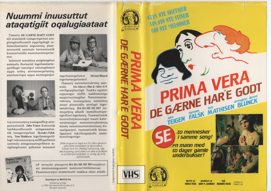 Download / Stream: Prima Vera - De gærne har’e godt. 1982. VHS Big Box. Norwegian. VHS