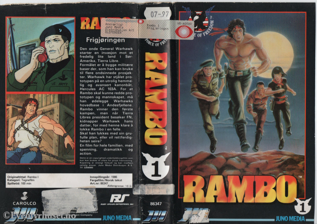 Download / Stream: Rambo. Vol. 1. 1986. VHS Big Box. Norwegian subtitles. VHS