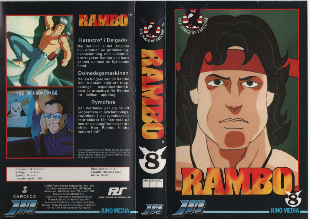 Download / Stream: Rambo. Vol. 8. 1986. VHS Big Box. Swedish subtitles. VHS