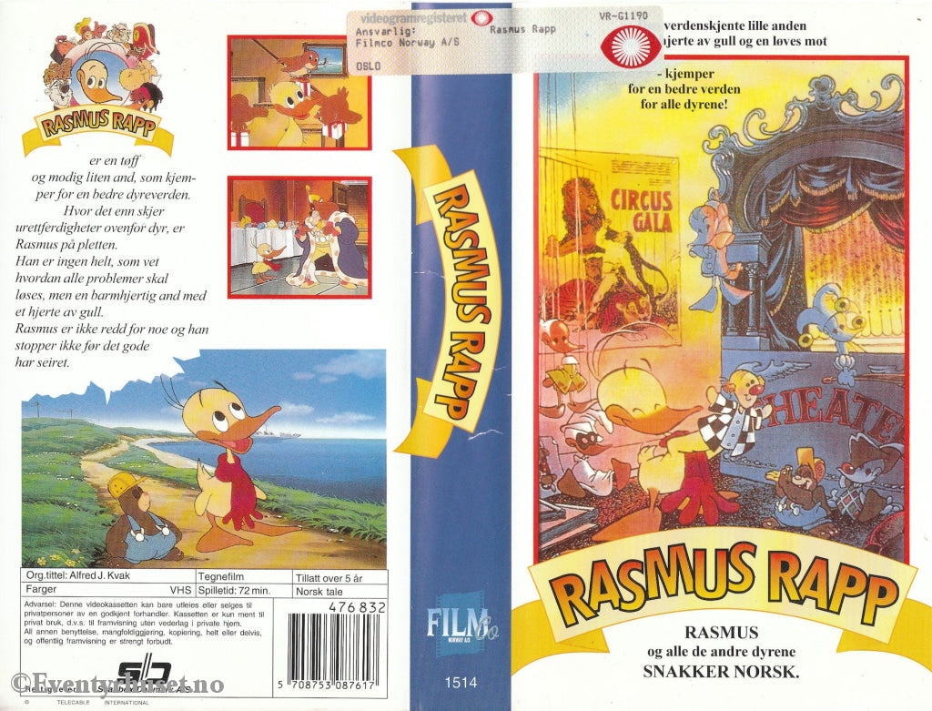 Download / Stream: Rasmus Rapp. Vhs. Norwegian Dubbing. Vhs