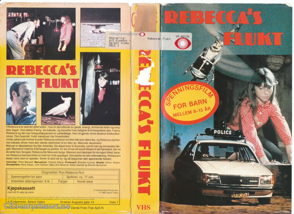 Download / Stream: Rebecca’s Flukt. 1986. Vhs Big Box. Norwegian Subtitles.