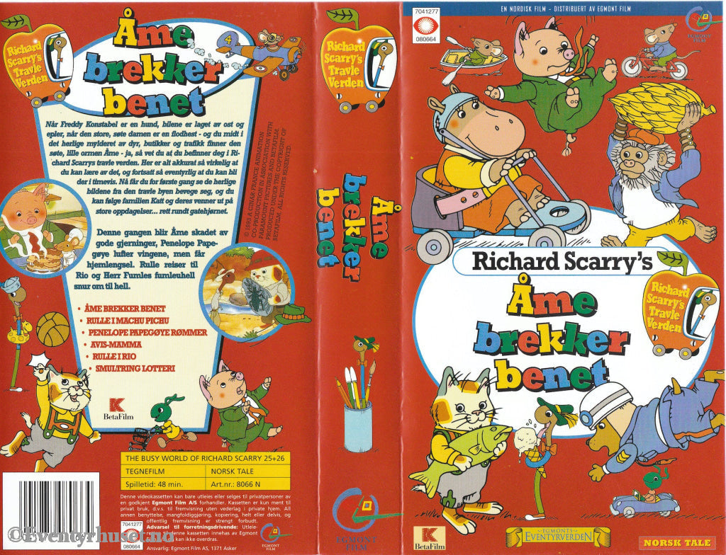 Download / Stream: Richard Scarry´s Åme Brekker Benet. Vhs. Norwegian Dubbing. Vhs